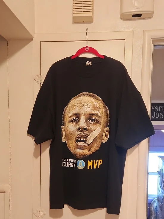 🔥Iconic Stephen Curry MVP Graphic Mens T-Shirt - Black - Picture 1 of 4
